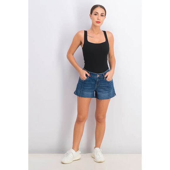 Old Navy Pants - Old Navy Boyfriend Seamed Cutoff Denim Jean Shorts Dark wash stretch Cutoffs 8